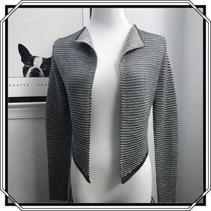 Express Gray Striped Crop Sweater NWT Size XS